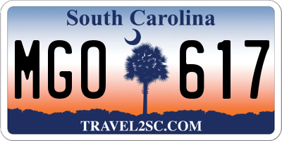 SC license plate MGO617