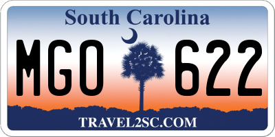 SC license plate MGO622