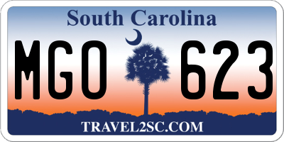SC license plate MGO623