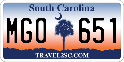 SC license plate MGO651