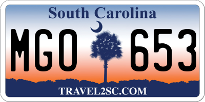SC license plate MGO653