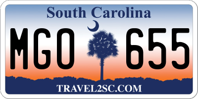 SC license plate MGO655