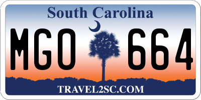 SC license plate MGO664