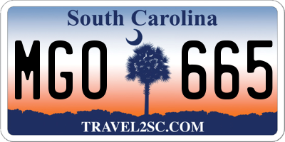 SC license plate MGO665