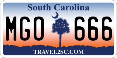 SC license plate MGO666