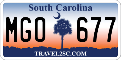 SC license plate MGO677