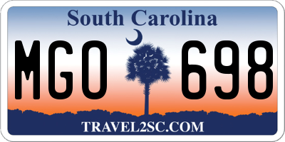 SC license plate MGO698
