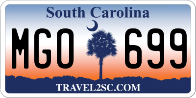SC license plate MGO699