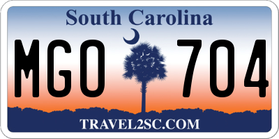SC license plate MGO704