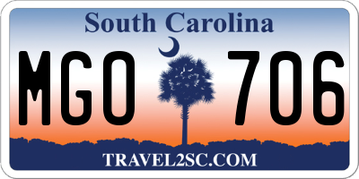SC license plate MGO706