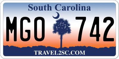 SC license plate MGO742
