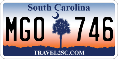 SC license plate MGO746