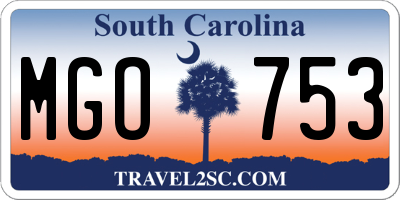 SC license plate MGO753