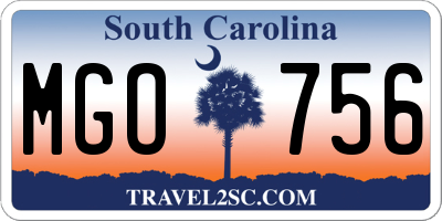 SC license plate MGO756