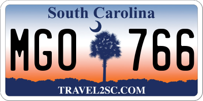 SC license plate MGO766