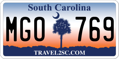 SC license plate MGO769