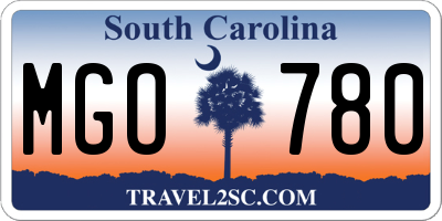 SC license plate MGO780