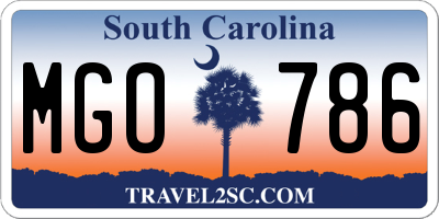 SC license plate MGO786