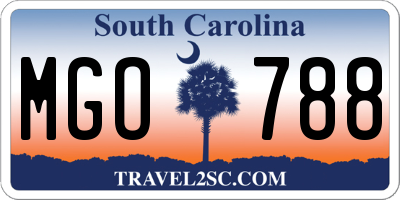 SC license plate MGO788