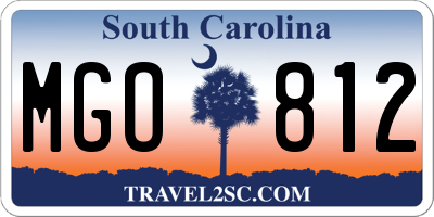 SC license plate MGO812