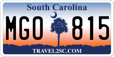 SC license plate MGO815