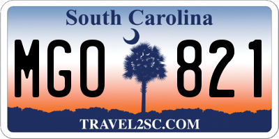 SC license plate MGO821