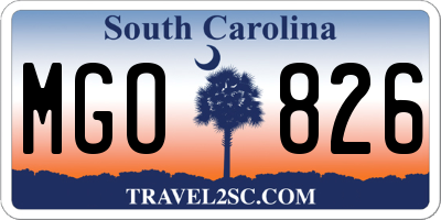 SC license plate MGO826