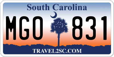 SC license plate MGO831