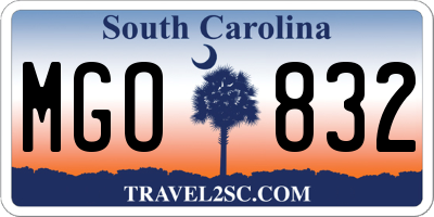 SC license plate MGO832