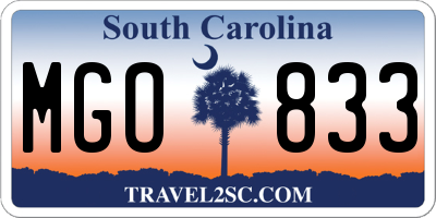SC license plate MGO833