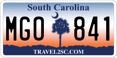 SC license plate MGO841