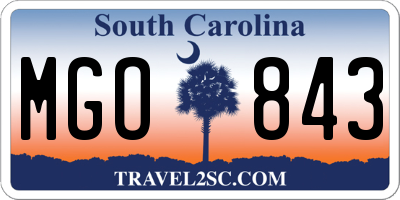 SC license plate MGO843
