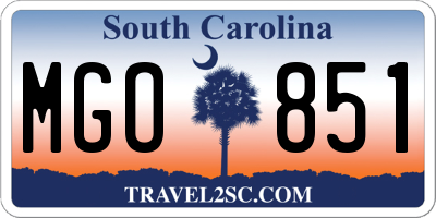 SC license plate MGO851