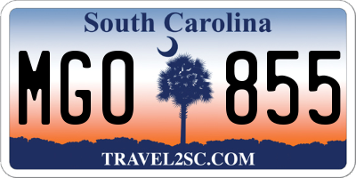 SC license plate MGO855