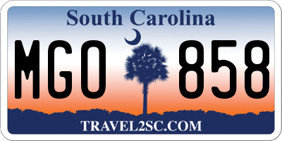 SC license plate MGO858