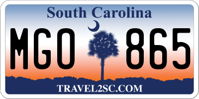 SC license plate MGO865