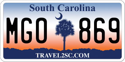 SC license plate MGO869