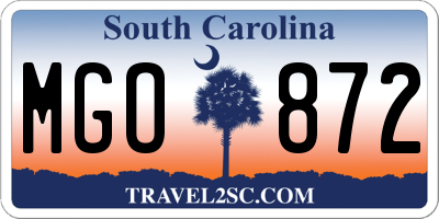 SC license plate MGO872