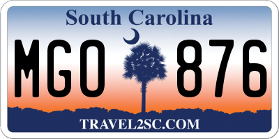 SC license plate MGO876