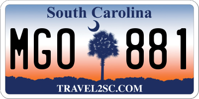 SC license plate MGO881