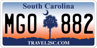 SC license plate MGO882