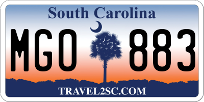 SC license plate MGO883