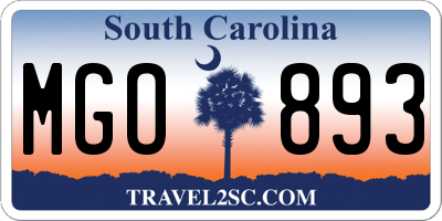 SC license plate MGO893