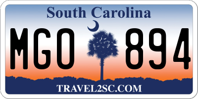 SC license plate MGO894
