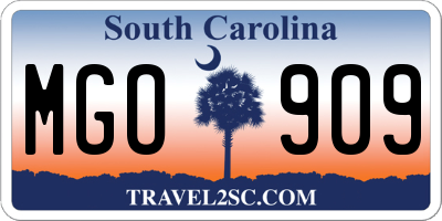 SC license plate MGO909