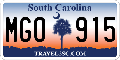 SC license plate MGO915