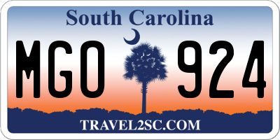 SC license plate MGO924