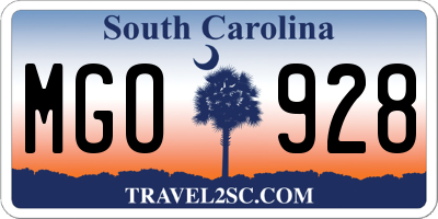 SC license plate MGO928
