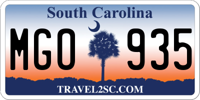 SC license plate MGO935