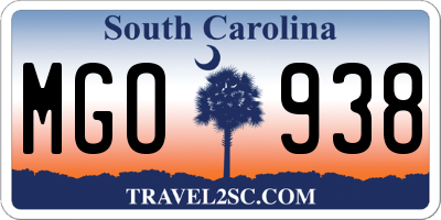 SC license plate MGO938